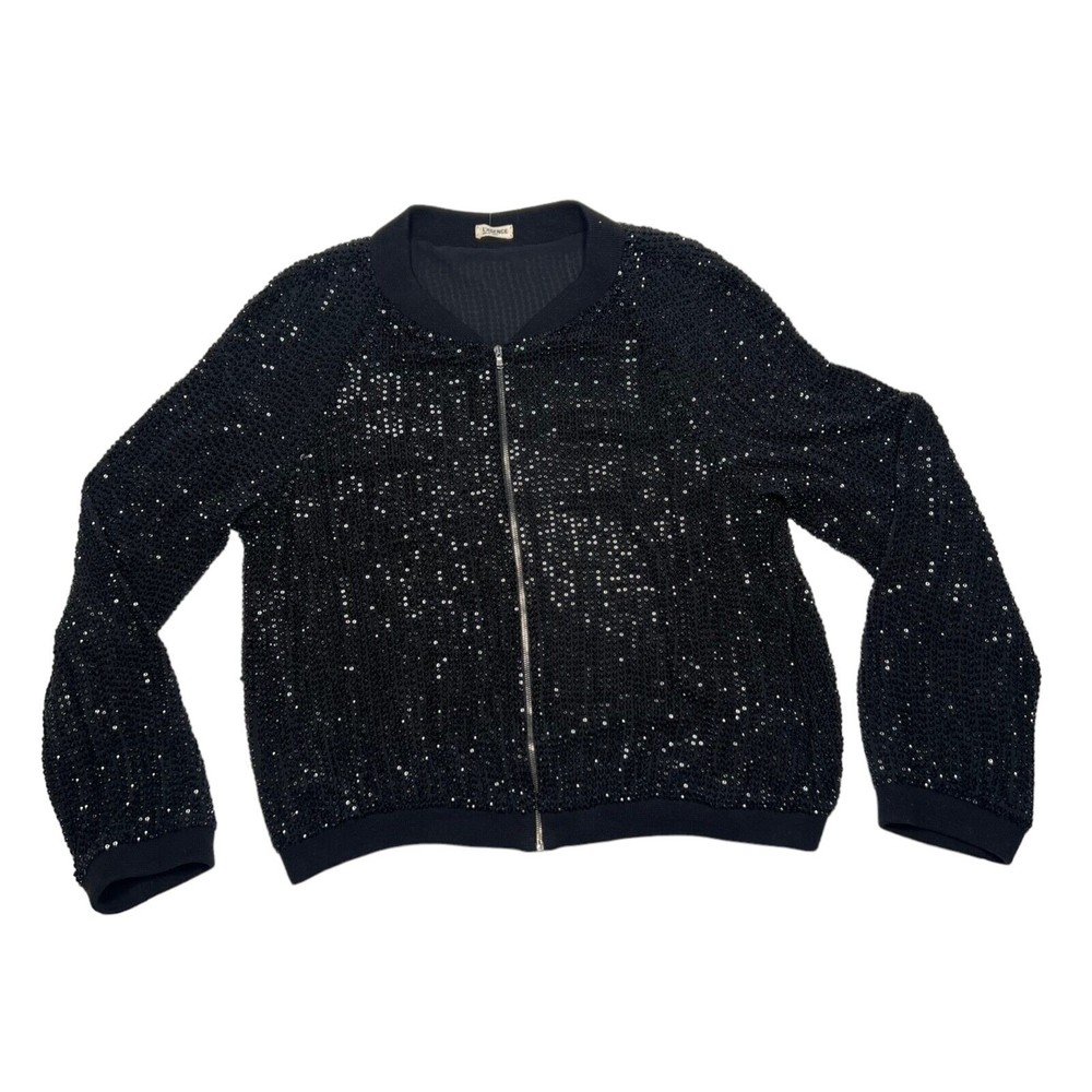 NWT L’AGENCE Women's Sz 3 Silk Crystal Beaded Bomber Jacket Coat Black